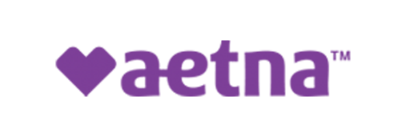 A purple logo with the word aetna on it.