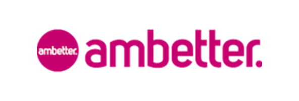 A pink logo with the word ambetter on it.